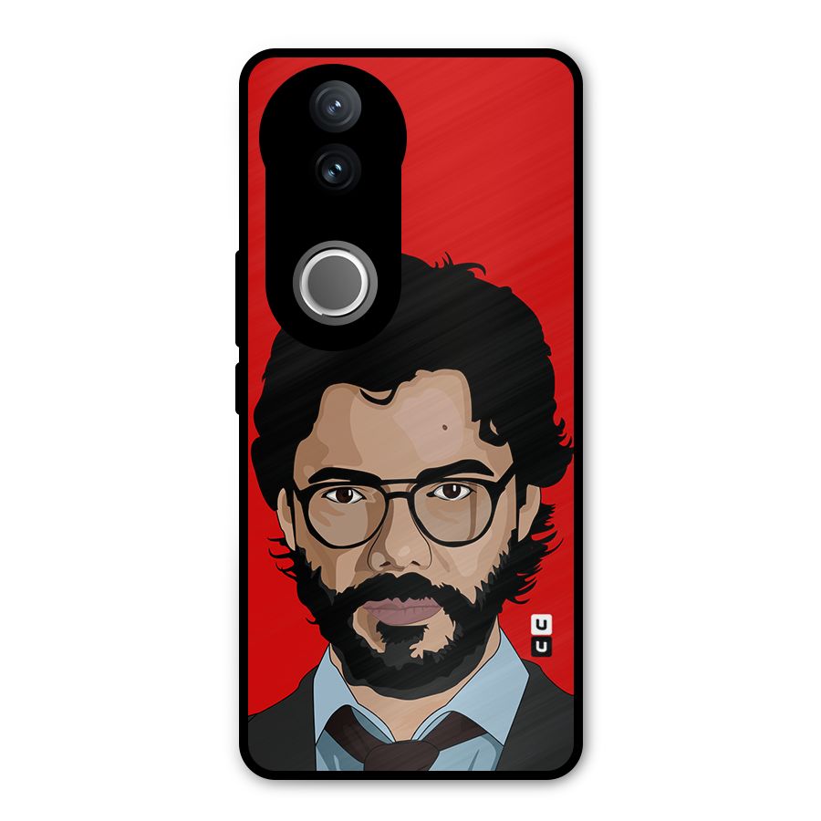 The Professor Illustration Art Metal Back Case for Vivo V50e