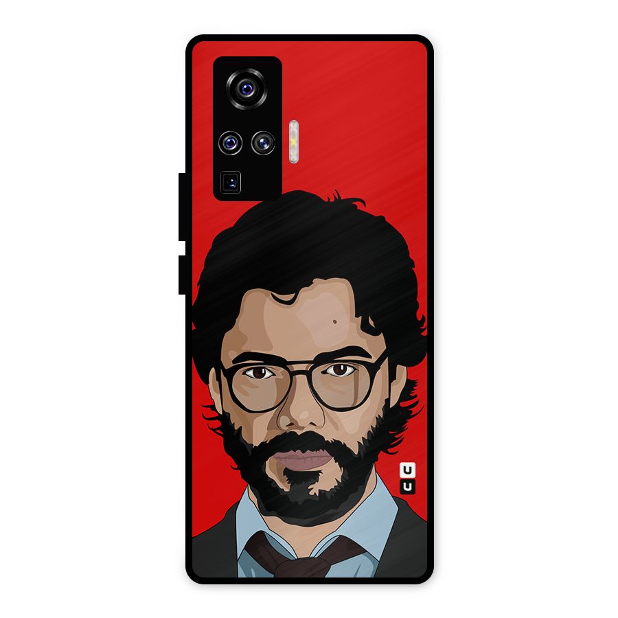 The Professor Illustration Art Metal Back Case for Vivo X50 Pro