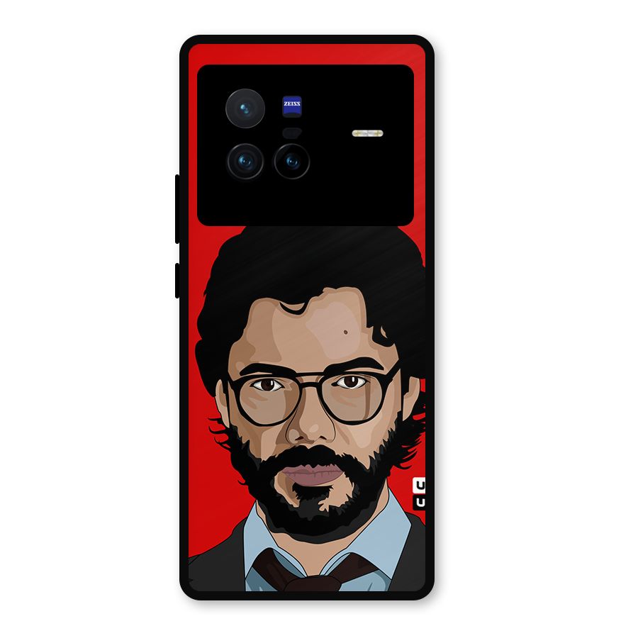 The Professor Illustration Art Metal Back Case for Vivo X80