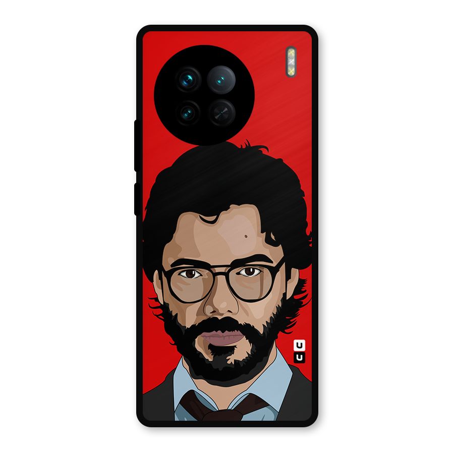 The Professor Illustration Art Metal Back Case for Vivo X90