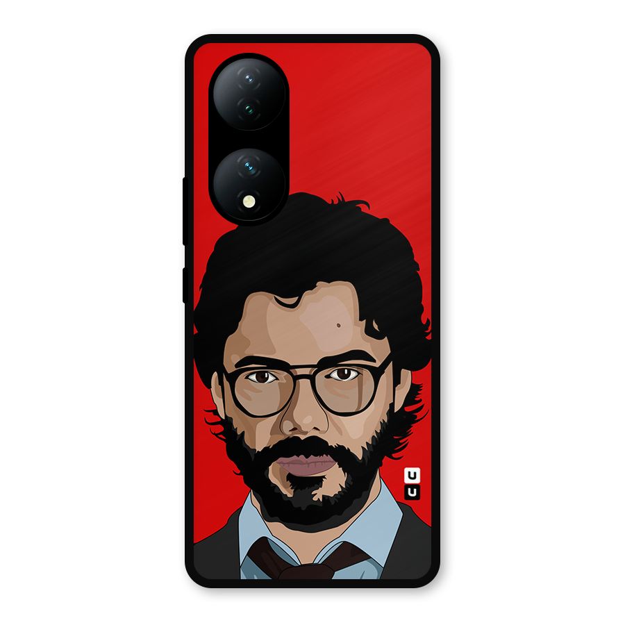The Professor Illustration Art Metal Back Case for Vivo Y100a