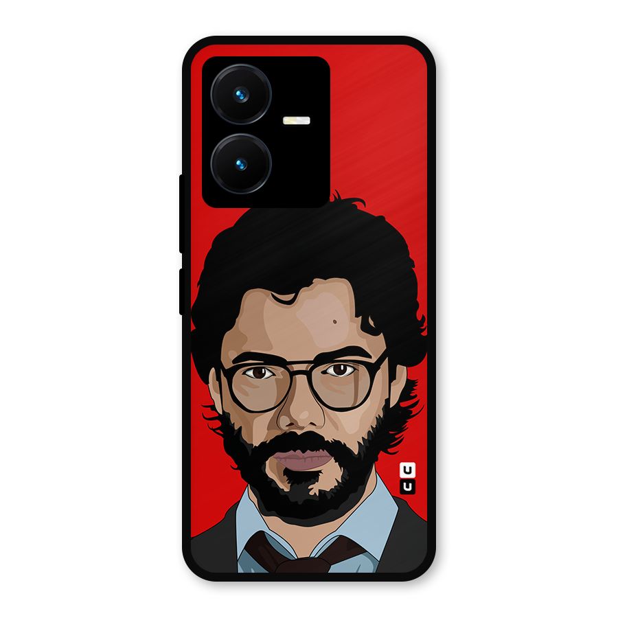 The Professor Illustration Art Metal Back Case for Vivo Y22