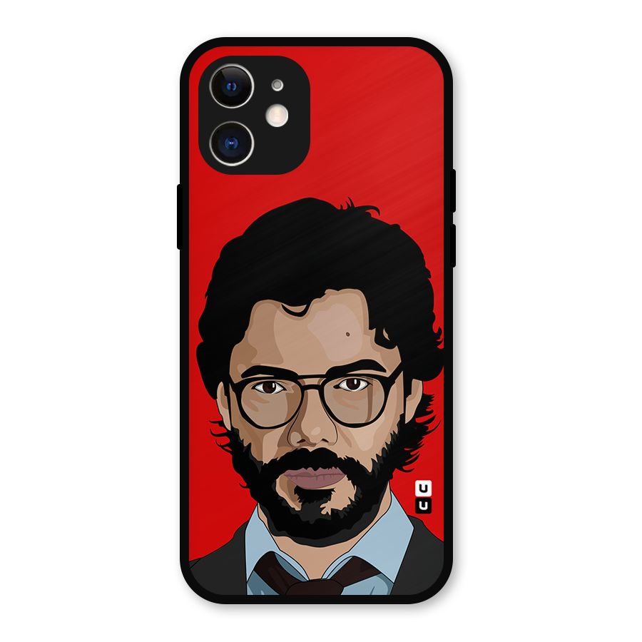 The Professor Illustration Art Metal Back Case for iPhone 12