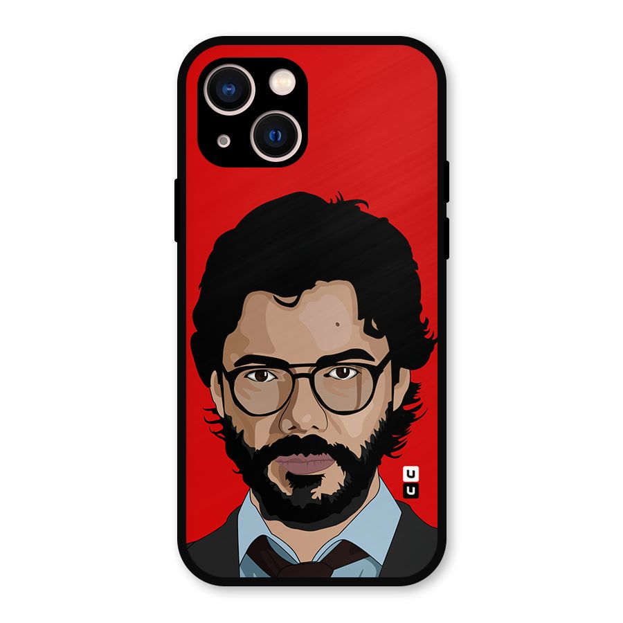 The Professor Illustration Art Metal Back Case for iPhone 13