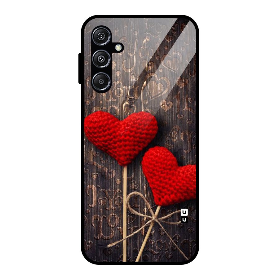 Thread Art Wooden Print Glass Back Case for Galaxy M34 5G