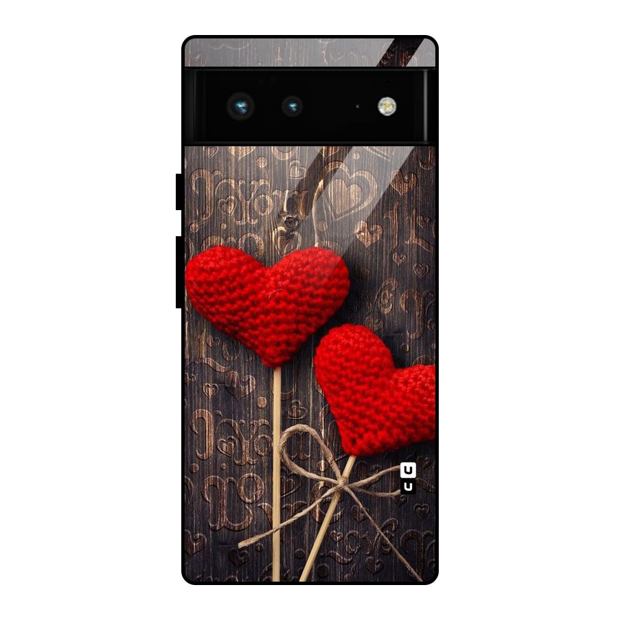 Thread Art Wooden Print Glass Back Case for Google Pixel 6