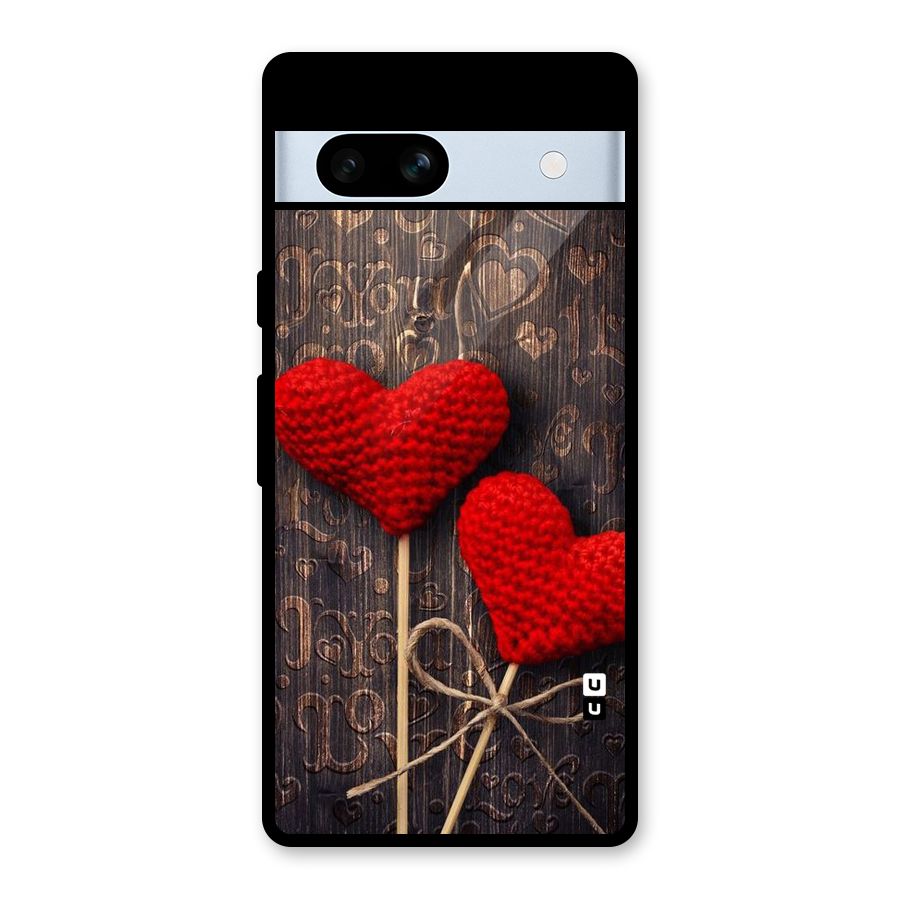 Thread Art Wooden Print Glass Back Case for Google Pixel 7a