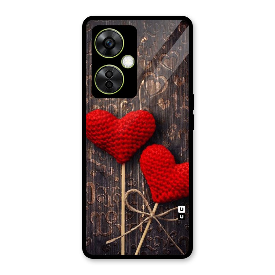 Thread Art Wooden Print Glass Back Case for OnePlus Nord CE 3 Lite