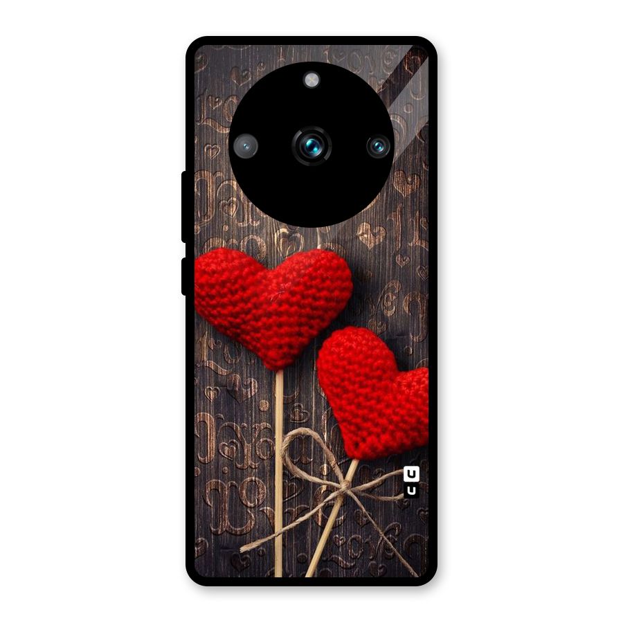 Thread Art Wooden Print Glass Back Case for Realme 11 Pro Plus