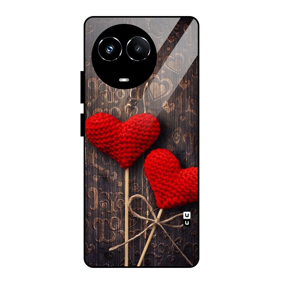 Thread Art Wooden Print Glass Back Case for Realme Narzo 60X