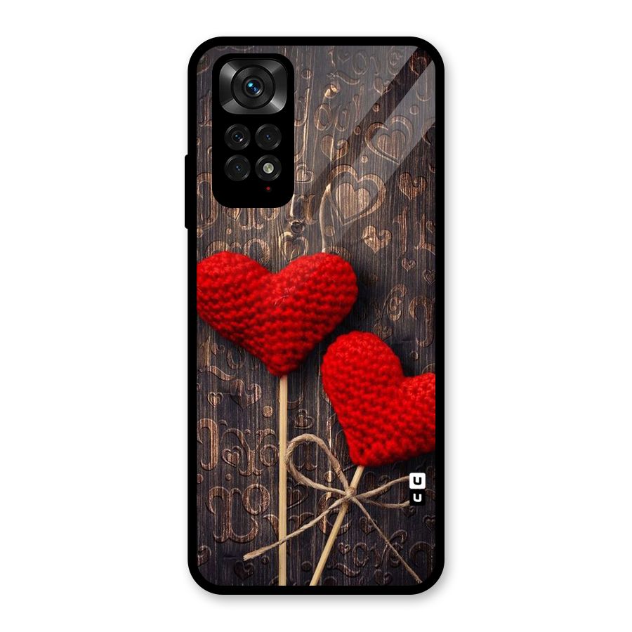 Thread Art Wooden Print Glass Back Case for Redmi Note 11S