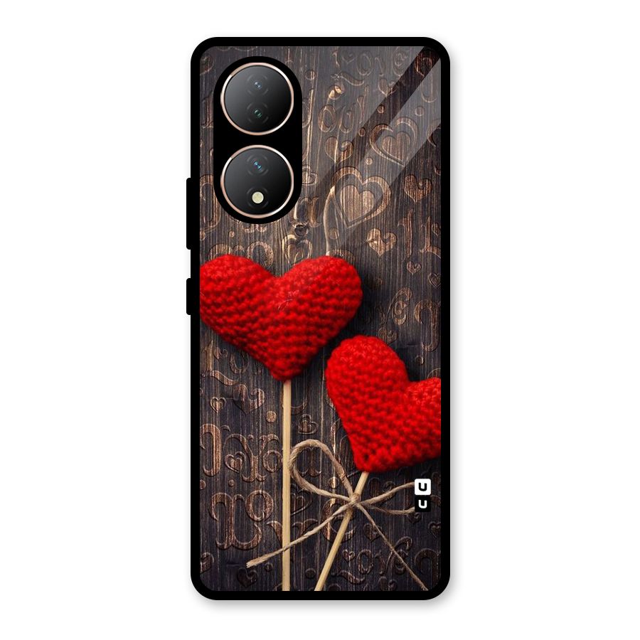 Thread Art Wooden Print Glass Back Case for Vivo Y100A