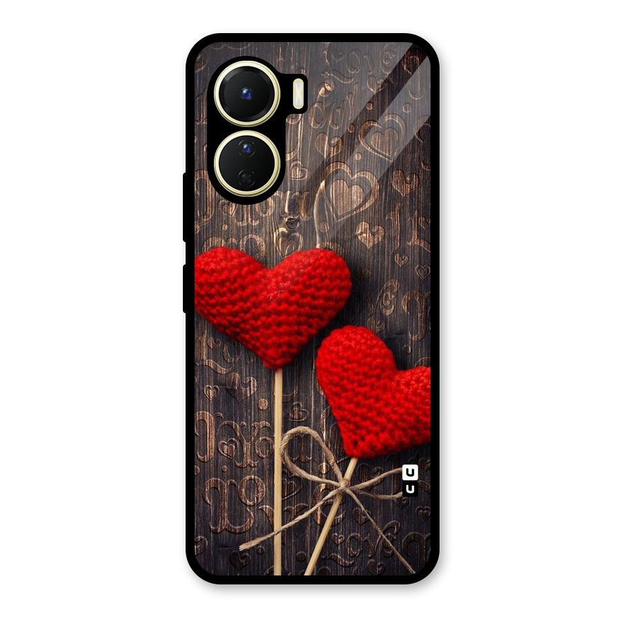 Thread Art Wooden Print Glass Back Case for Vivo Y16