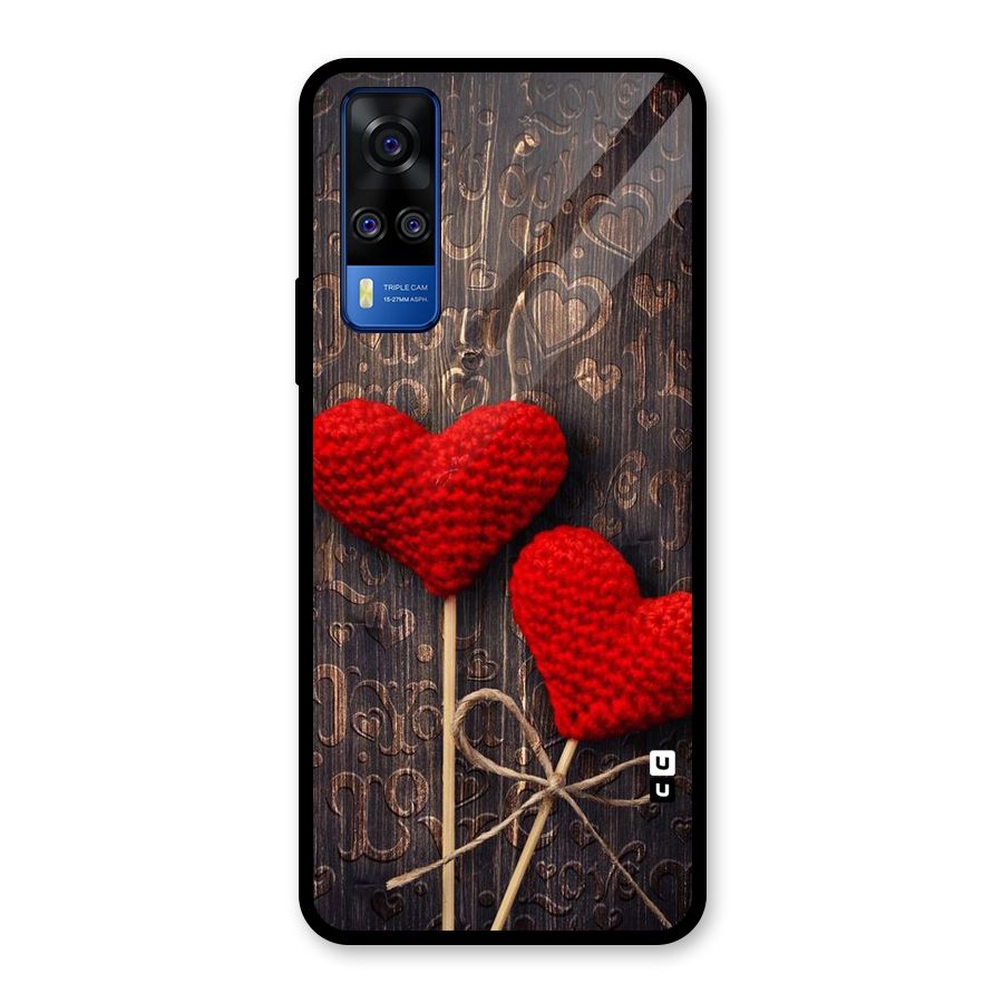 Thread Art Wooden Print Glass Back Case for Vivo Y31
