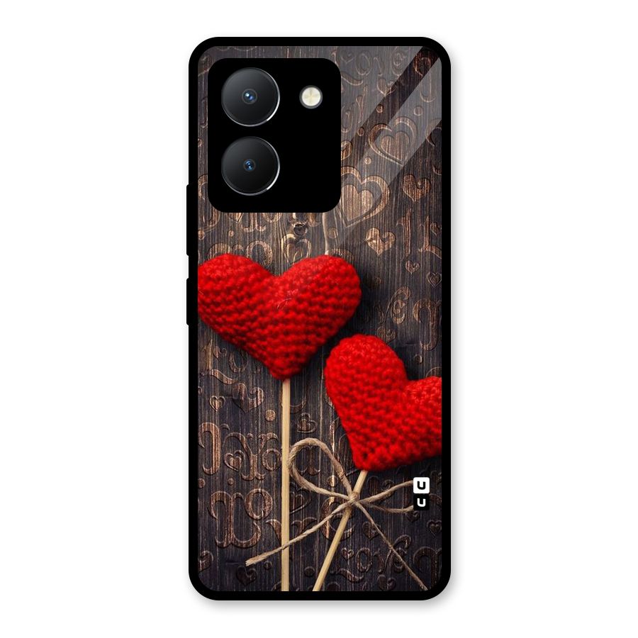 Thread Art Wooden Print Glass Back Case for Vivo Y36