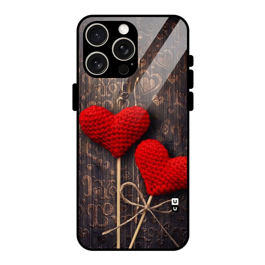 Thread Art Wooden Print Glass Back Case for iPhone 15 Pro Max
