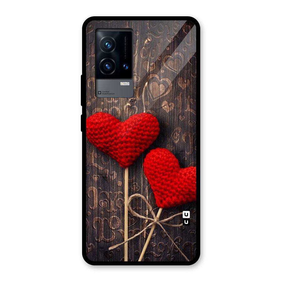 Thread Art Wooden Print Glass Back Case for iQOO 9 5G
