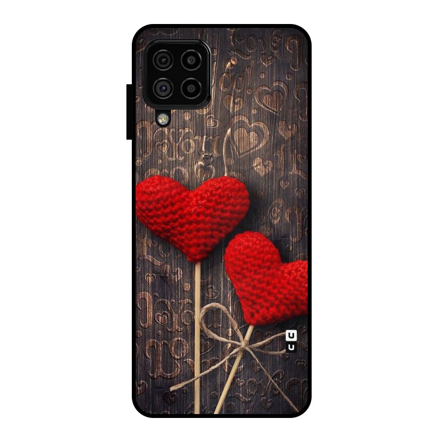 Thread Art Wooden Print Metal Back Case for Galaxy A22 4G
