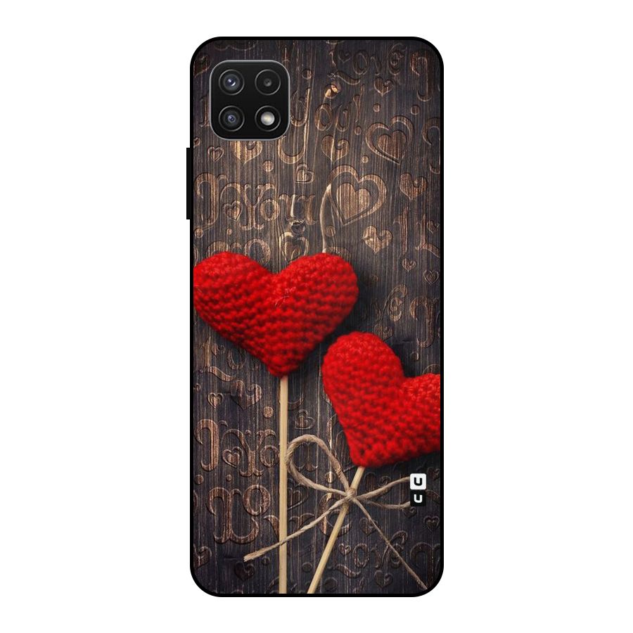Thread Art Wooden Print Metal Back Case for Galaxy A22 5G