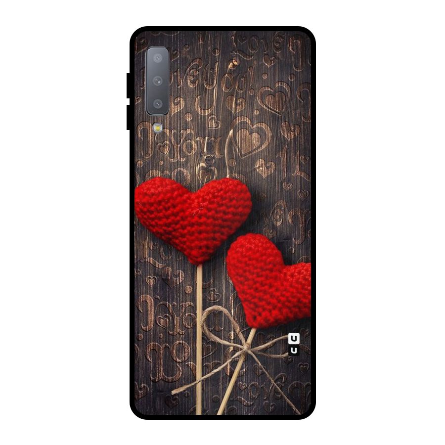 Thread Art Wooden Print Metal Back Case for Galaxy A7 (2018)