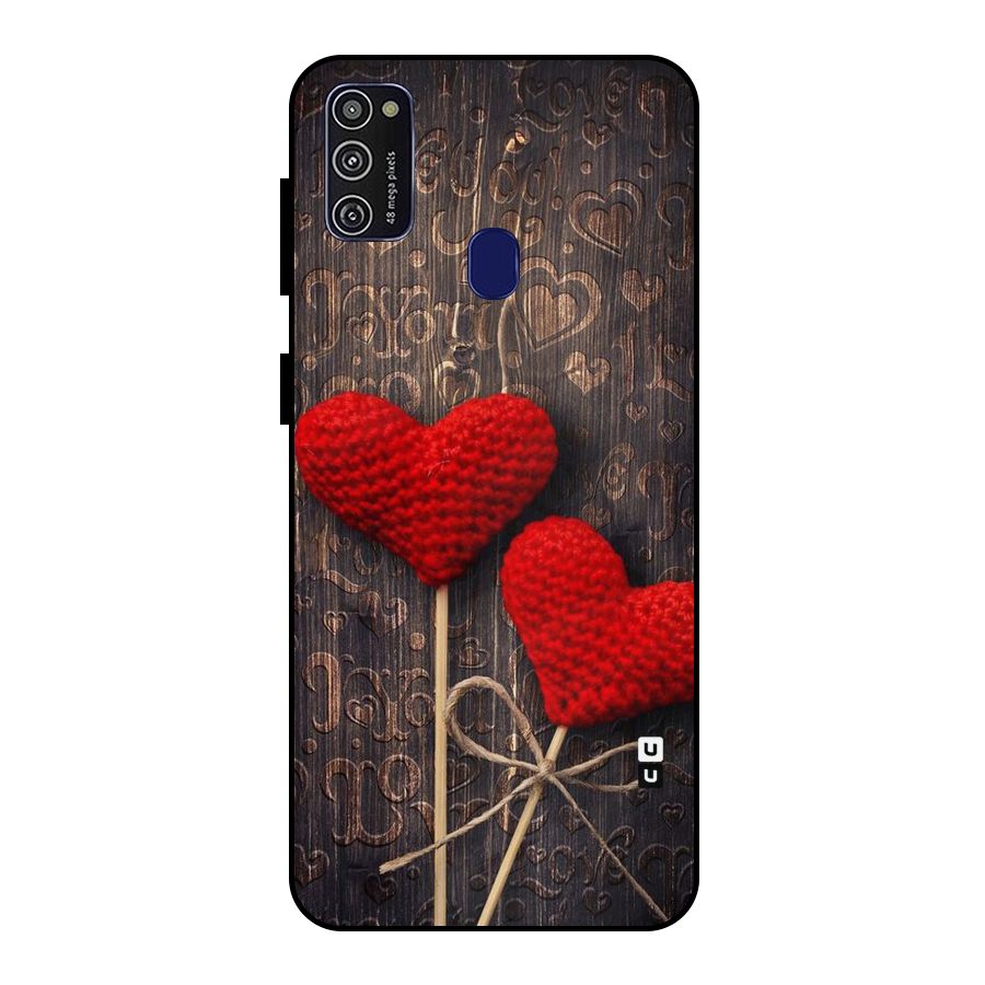 Thread Art Wooden Print Metal Back Case for Galaxy M21