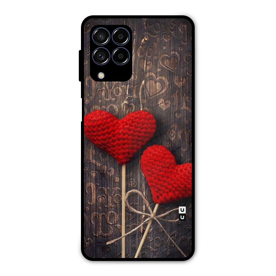 Thread Art Wooden Print Metal Back Case for Galaxy M53 5G