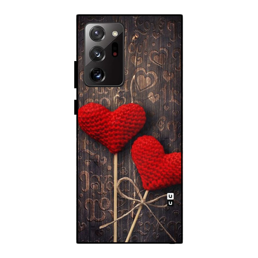 Thread Art Wooden Print Metal Back Case for Galaxy Note 20 Ultra