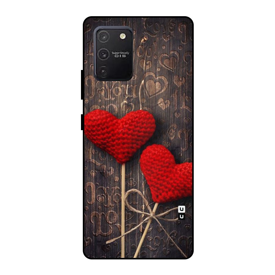 Thread Art Wooden Print Metal Back Case for Galaxy S10 Lite