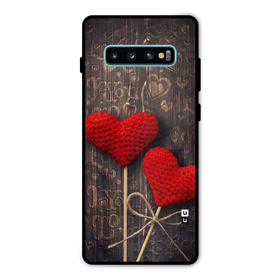 Thread Art Wooden Print Metal Back Case for Galaxy S10 Plus