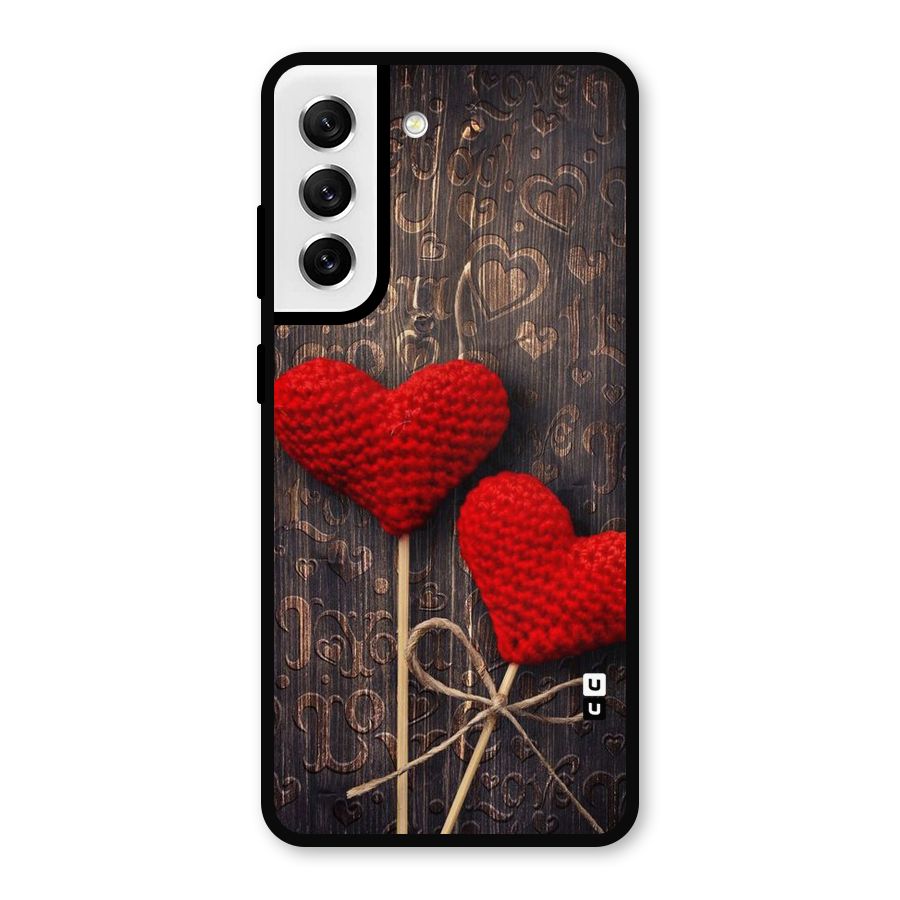 Thread Art Wooden Print Metal Back Case for Galaxy S21 FE 5G