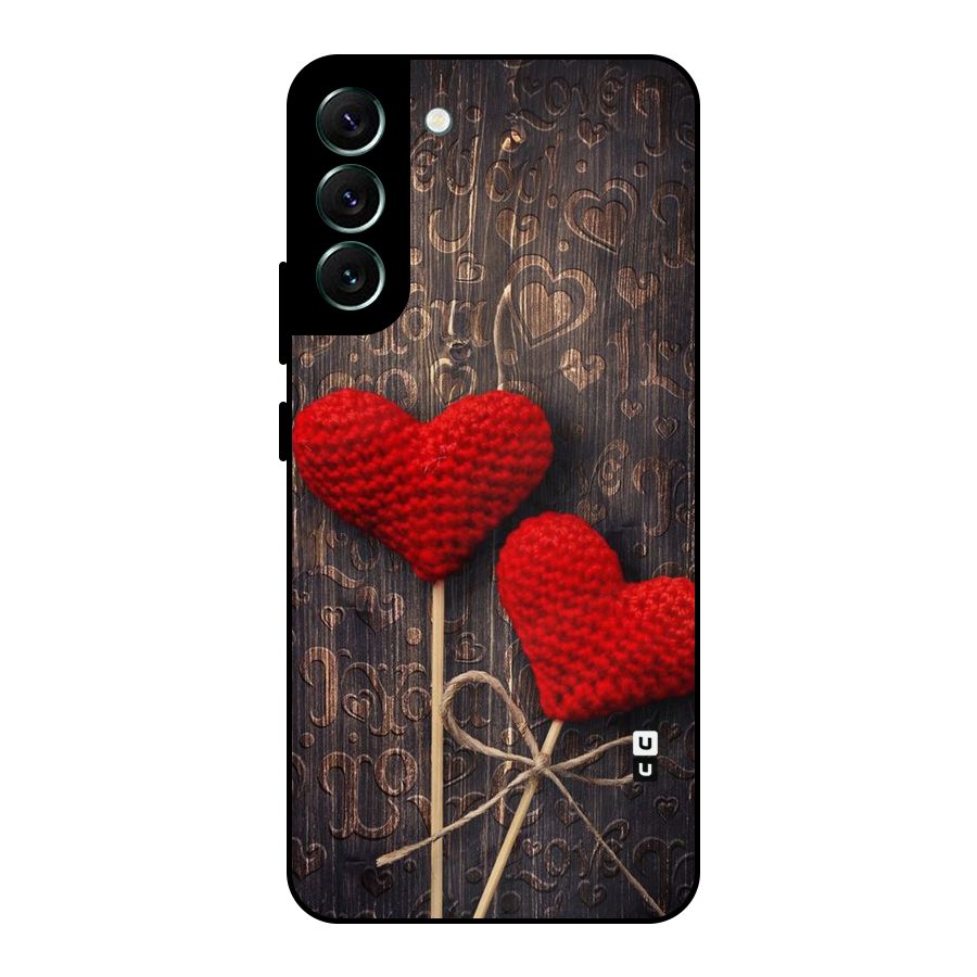 Thread Art Wooden Print Metal Back Case for Galaxy S22 Plus 5G