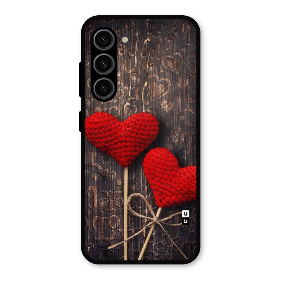 Thread Art Wooden Print Metal Back Case for Galaxy S23