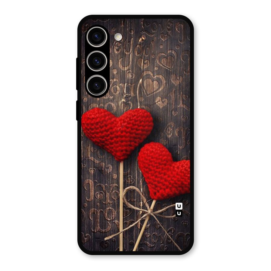 Thread Art Wooden Print Metal Back Case for Galaxy S23 Plus