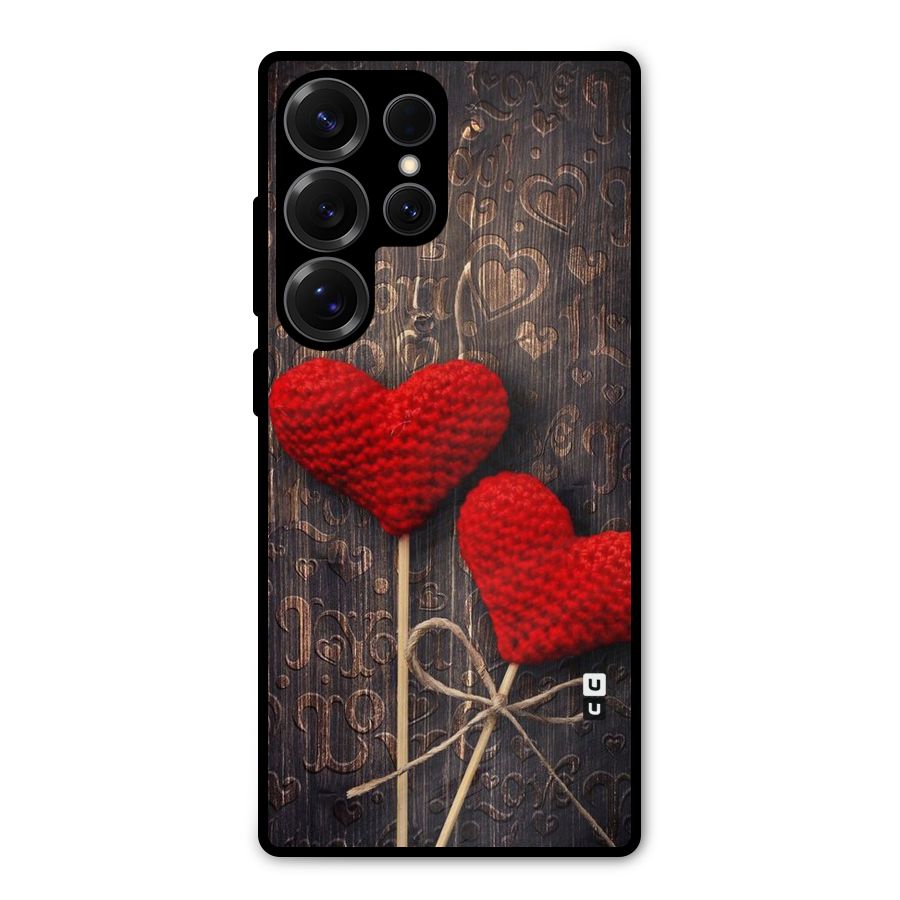 Thread Art Wooden Print Metal Back Case for Galaxy S25 Ultra