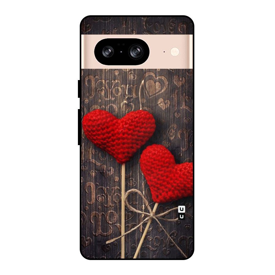 Thread Art Wooden Print Metal Back Case for Google Pixel 8