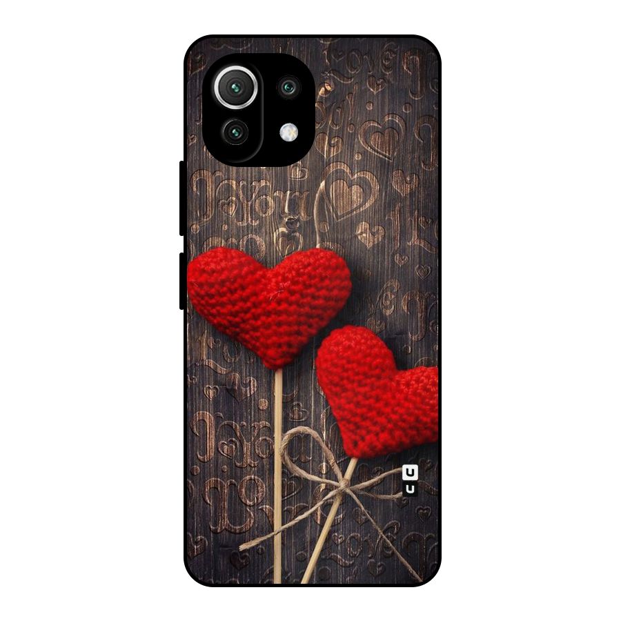 Thread Art Wooden Print Metal Back Case for Mi 11 Lite