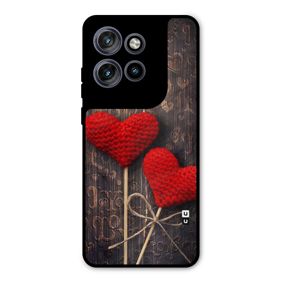 Thread Art Wooden Print Metal Back Case for Motorola Edge 50 Neo
