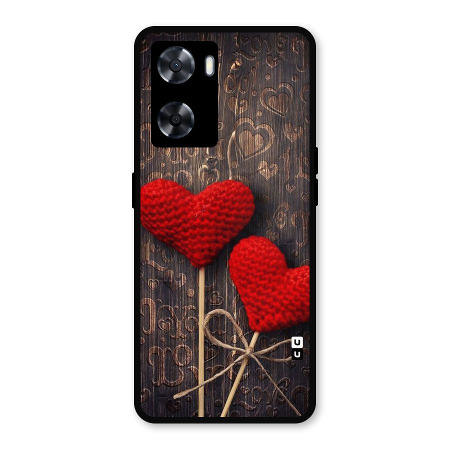 Thread Art Wooden Print Metal Back Case for Oppo A57 2022