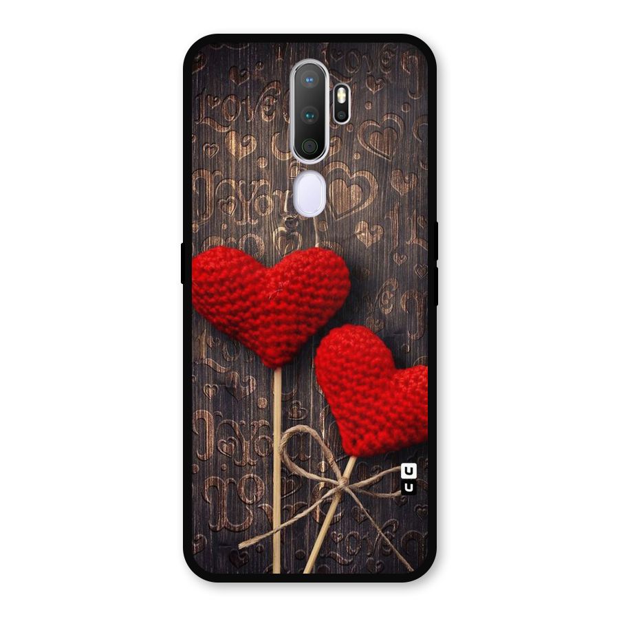 Thread Art Wooden Print Metal Back Case for Oppo A5 (2020)