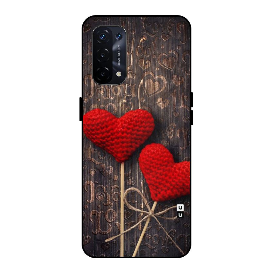 Thread Art Wooden Print Metal Back Case for Oppo A74 5G