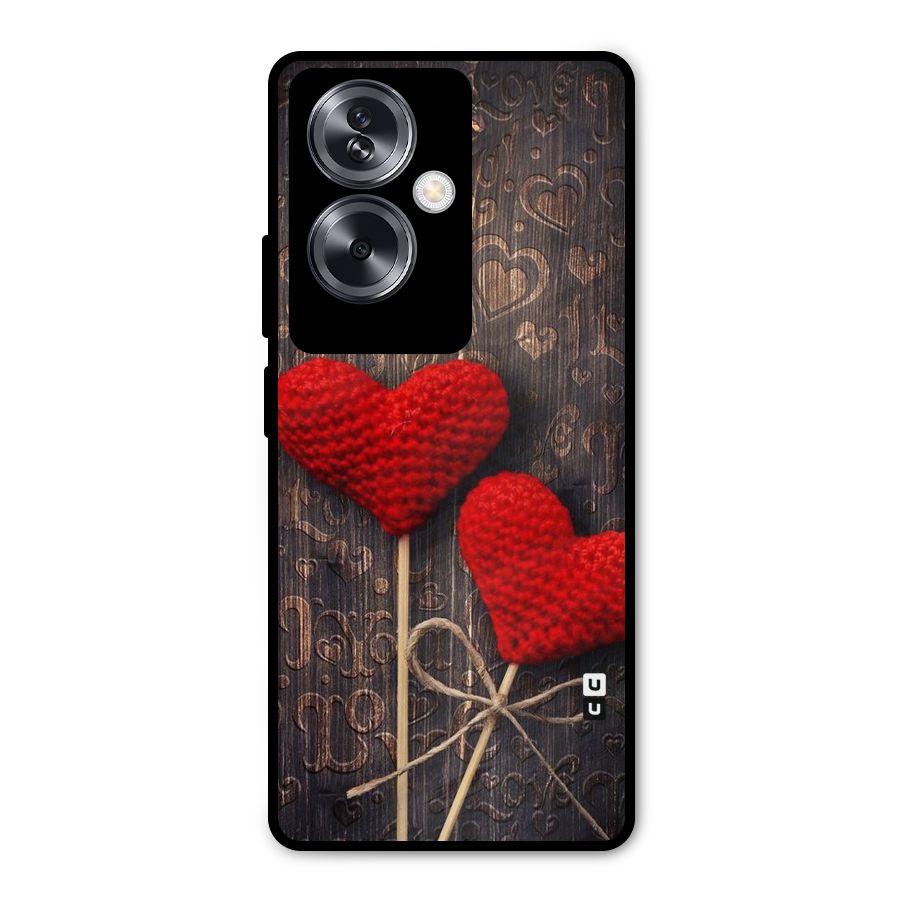 Thread Art Wooden Print Metal Back Case for Oppo A79 5G