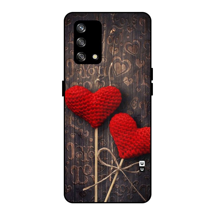 Thread Art Wooden Print Metal Back Case for Oppo F19