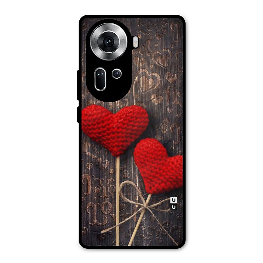 Thread Art Wooden Print Metal Back Case for Oppo Reno11 5G