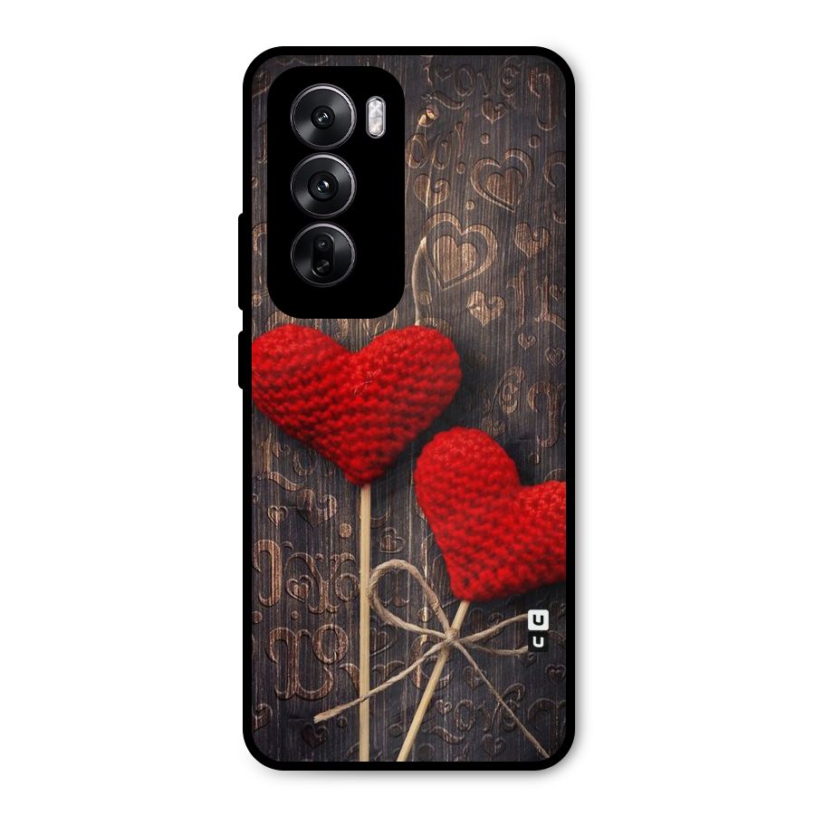 Thread Art Wooden Print Metal Back Case for Oppo Reno12