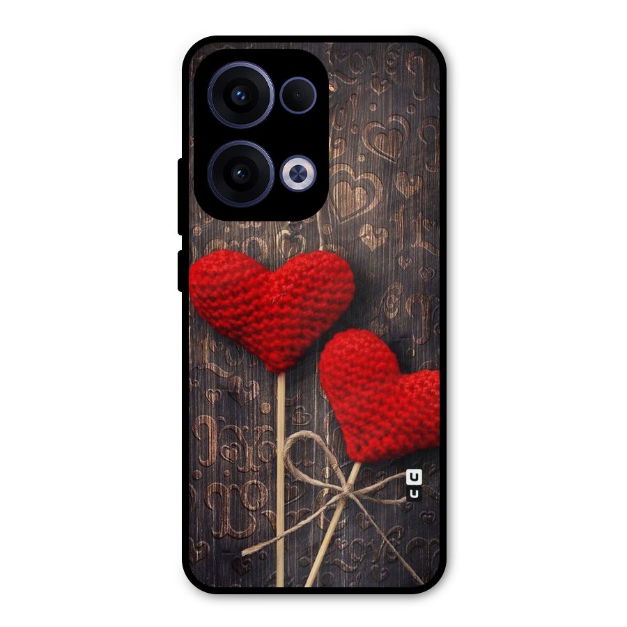 Thread Art Wooden Print Metal Back Case for Oppo Reno13