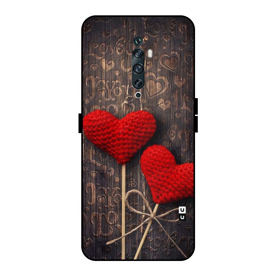 Thread Art Wooden Print Metal Back Case for Oppo Reno2 Z