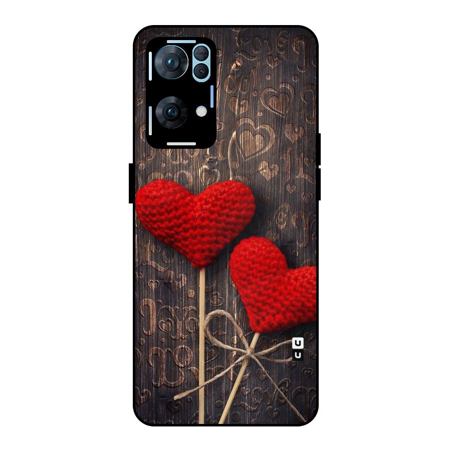 Thread Art Wooden Print Metal Back Case for Oppo Reno7 Pro 5G