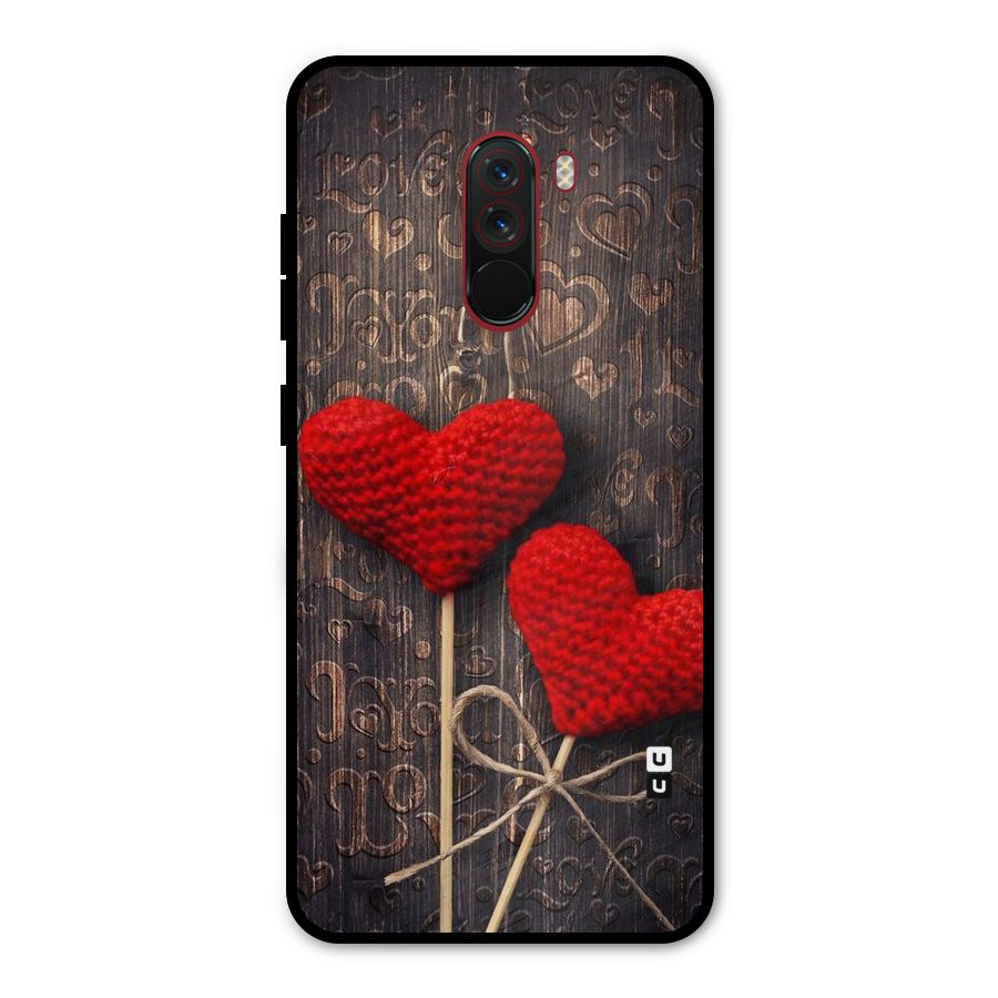 Thread Art Wooden Print Metal Back Case for Poco F1