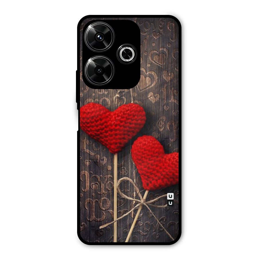 Thread Art Wooden Print Metal Back Case for Poco M6 Plus