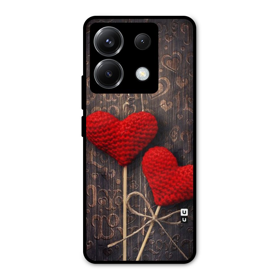 Thread Art Wooden Print Metal Back Case for Poco X6